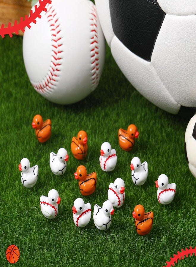GGSTDDUP 45 Pcs Mini Sports Ducks Resin Animals 3 Styles Mini Resin Ducks Soccer Duck Basketball Duckies Miniature Figurines for Sports Game Activity Carnival Garden Landscape Dollhouse - Image 4